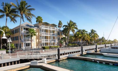a bridge over a river with palm trees and buildings at Hyatt Vacation Club at Sunset Harbor in Key West