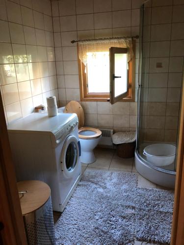 サシノにあるMiturówkaのバスルーム(洗濯機、トイレ付)