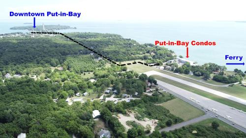 an aerial view of the perimeter of a park in bay counties at Put-in-Bay Waterfront Condo #202 in Put-in-Bay
