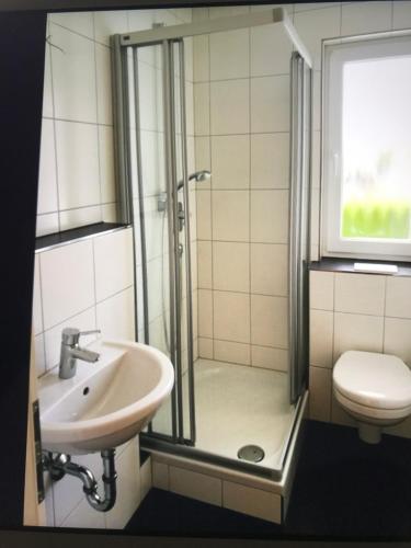 Koupelna v ubytování Ferienwohnung im Herzen der Holledau