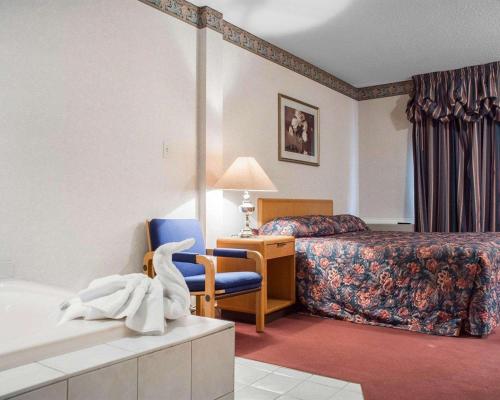 Postel nebo postele na pokoji v ubytování Econo Lodge by the Falls
