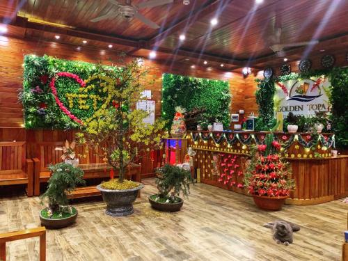 a room filled with lots of plants and trees at Golden Topaz Phu Quoc Resort in Phu Quoc