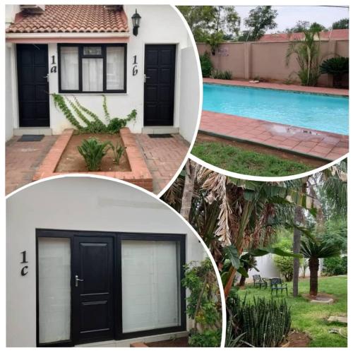 a collage of photos of a house and a pool at Innisfree Apartments in Gaborone
