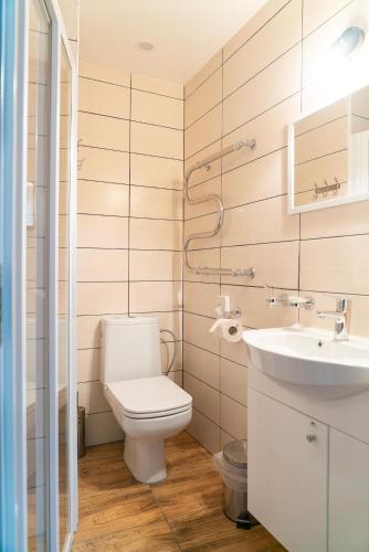 a bathroom with a toilet and a sink at Godart Rooms Guesthouse in Tallinn