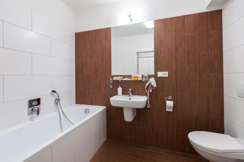 Koupelna v ubytování Hotel Salety