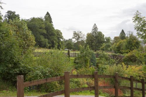 a wooden fence in a garden at Room with a view in Spean Bridge