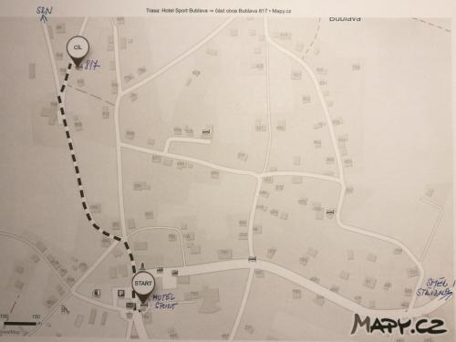 a map of a city with a stop sign at Apartmany Bublava 817 in Bublava