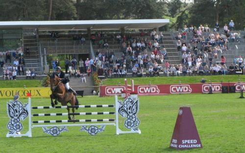 a person riding a horse jumping over a fence at Etape forêt Fontainebleau climb & randonnées in Arbonne-la-Foret