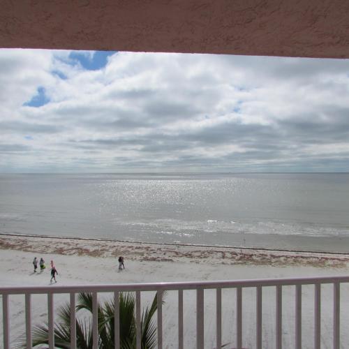 a view of the beach from a balcony at Edison Beach House in Fort Myers Beach