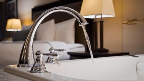 a kitchen sink with a faucet in a hotel room at Best Western Brantford Hotel and Conference Centre in Brantford