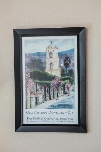 a picture of a painting of a clock tower at Casa Ojai Inn in Ojai