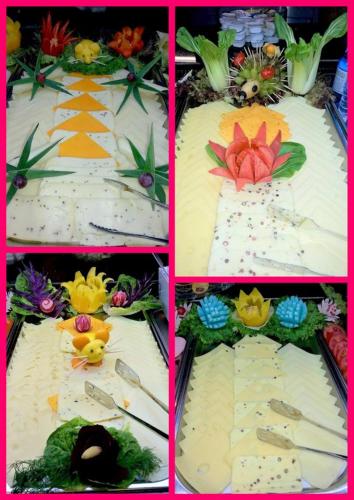 four pictures of a cake with flowers on it at M&A Cityhotel Hildesheim in Hildesheim