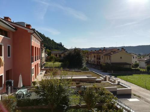 a view of a town from a building at Casa Felicité - di Francesca e Antonio in Valmareno