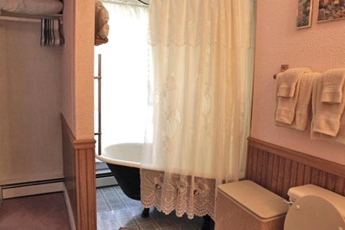 uma casa de banho com banheira e chuveiro em Belle Aire Mansion Guest House em Galena
