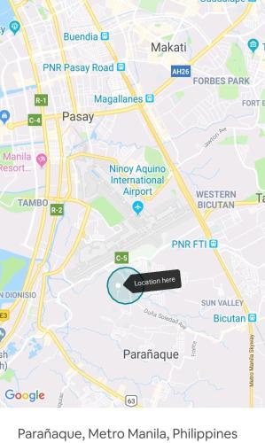 a map of pymsey road with a marker at Condo Transient Near NAIA Airport-Unlimited Internet v2 in Manila