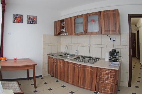A kitchen or kitchenette at Levendula apartman