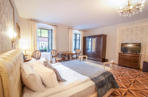 TV a/nebo společenská místnost v ubytování Safrano Palace