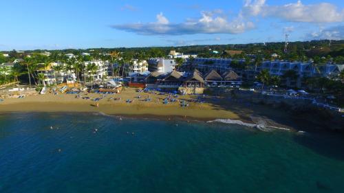 an aerial view of a beach with a resort at Casa Marina Beach & Reef All Inclusive in Sosúa