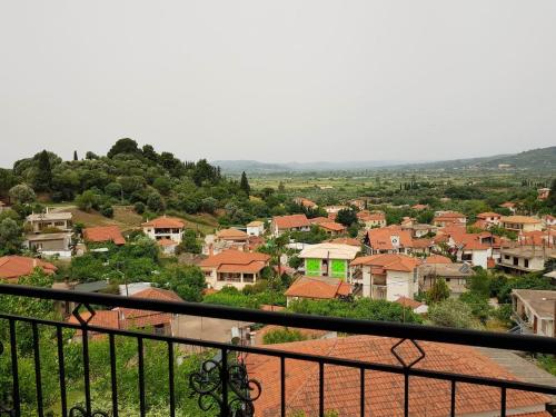 a view of a town from a balcony at Ancient Olympia Luxury Pool Villa Palace 4Bedroom in Olympia
