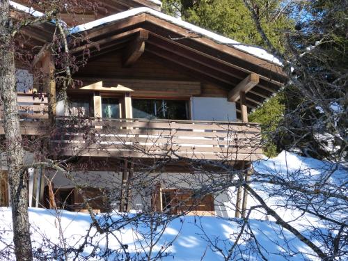 Ferienwohnung Laax mit Traumblick, großem Balkon und Terrasse v zimě