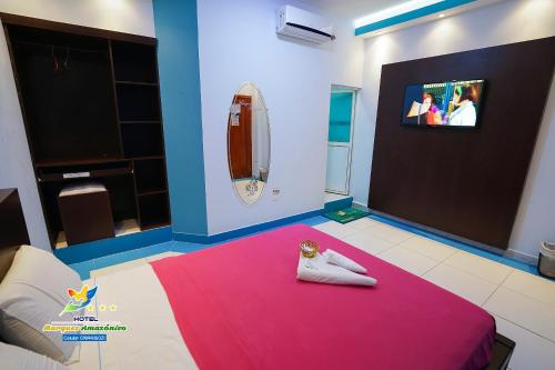 TV a/nebo společenská místnost v ubytování Hotel Marques Amazonico