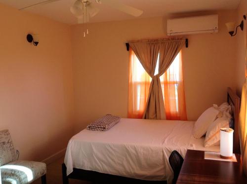 - une chambre avec un lit et une fenêtre dans l'établissement Beacon Rise Apartment, à Basseterre