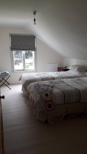 a bedroom with two beds and a window at Western House B&B Kurow in Kurow