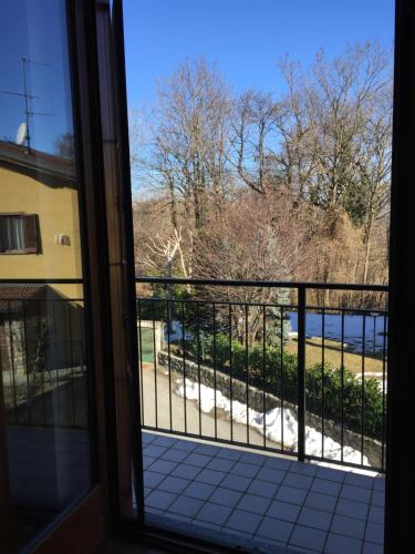a view from the door of a balcony at Casa Grazia in Magreglio