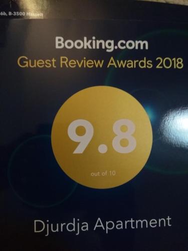 Certifikát, hodnocení, plakát nebo jiný dokument vystavený v ubytování Djurdja 2 Apartman
