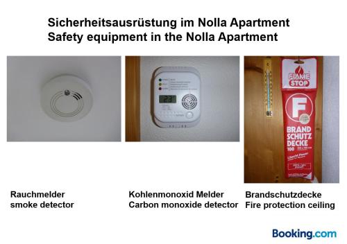 eine Collage mit vier Bildern eines Badgeräts in der Unterkunft Nolla Apartment in Thusis