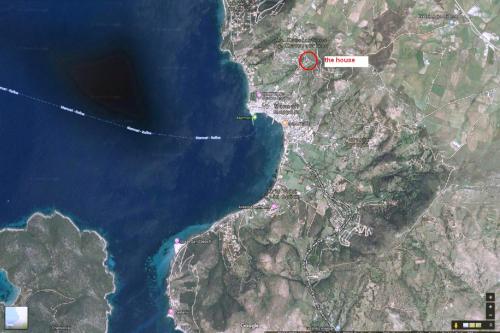 a map of the island with a red marker at Marmari View in Marmarion