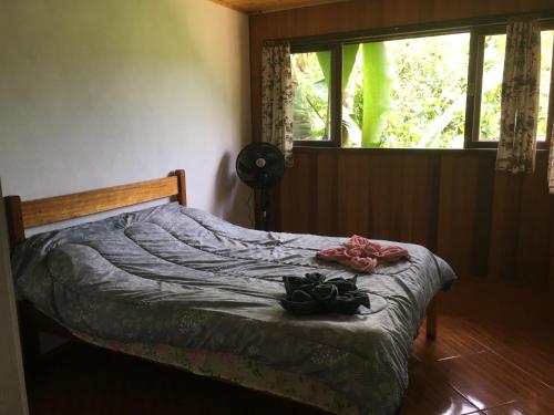 - une chambre avec un lit et une fenêtre dans l'établissement Casa Sossego da Montanha, à Visconde de Mauá