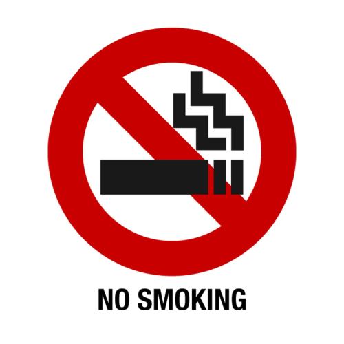 a no smoking sign isolated on a white background at Pension Baden Heim in Nagasaki