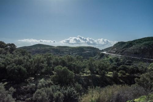 a view of a valley with trees and a road at Argoules House in Argoulés
