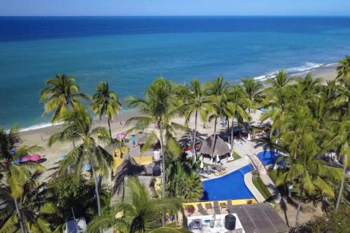 an aerial view of the beach and resort at Villa Dorado - Penthouse in Sayulita