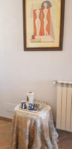 a table with a table cloth on top of it at Aquilamaior in Tragliata