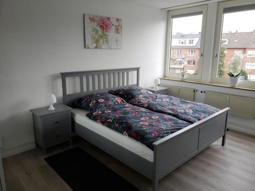 Llit o llits en una habitació de Ferienwohnung Central