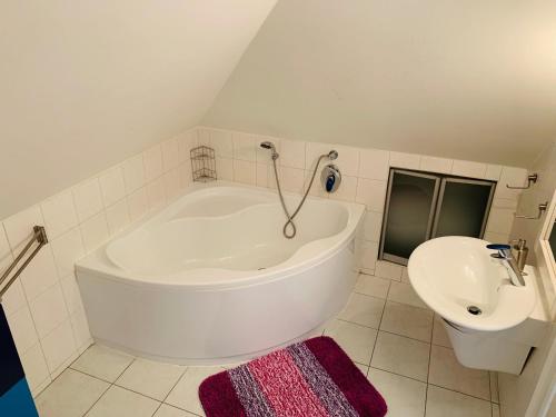 Koupelna v ubytování Apartment Sejko