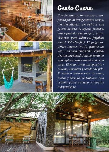 a collage of photos of a house with a porch at Al Kamar Cabañas Lodge in Santa Ana