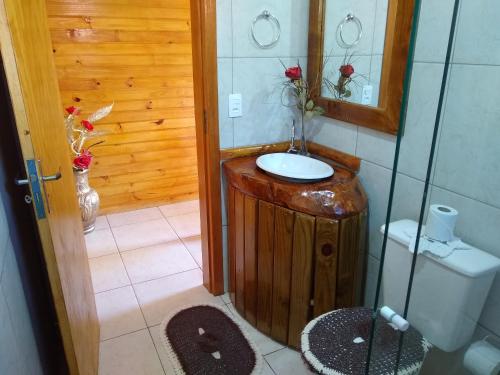 Ванная комната в Sítio Rancho crioulo