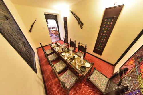 an overhead view of a room with a table and chairs at Swat Serena Hotel in Saidu