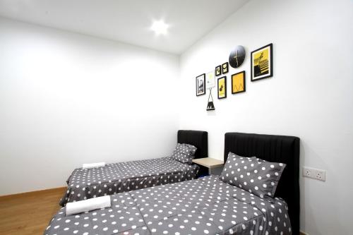 Cama o camas de una habitación en Zeta Desky