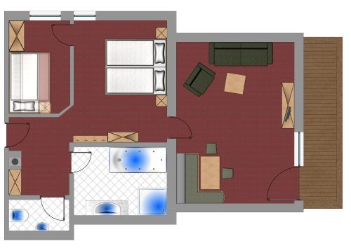 a floor plan of a house at Feriengut Unterhochstätt in Schwendt