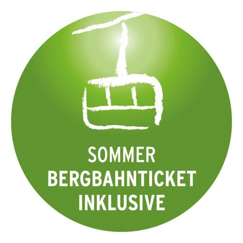 a green sticker with a picture of a cake at Komfort-Fewo "Allgäublick" - im südlichen Kurviertel nahe Therme, Wiesen - Bergbahnen unlimited Mai-Nov in Oberstdorf