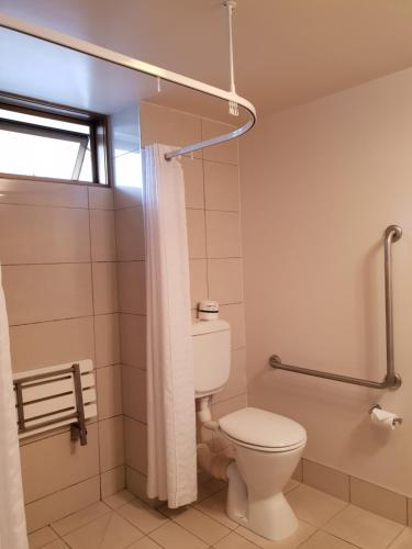 a bathroom with a toilet and a shower at Edit Picton in Picton