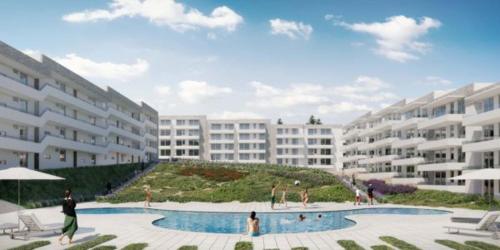 a group of apartment buildings with a swimming pool at Miramar El Tabito Depto 302 (6 personas) in El Tabo