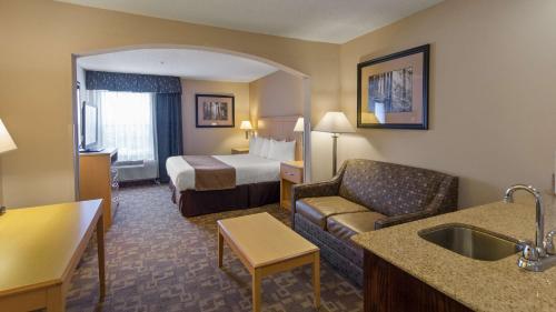 Posezení v ubytování SureStay Plus Hotel by Best Western Roanoke Rapids I-95