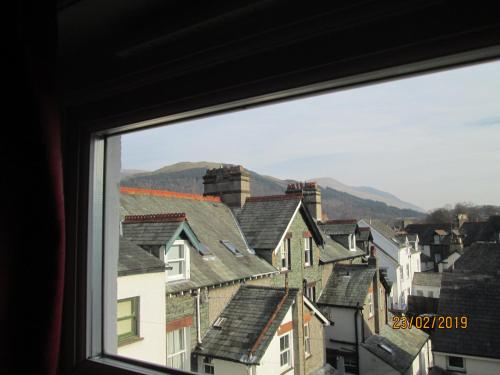 a view of a city from a window at Herdwick Guest House in Keswick