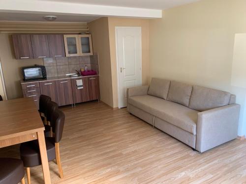 尼賴吉哈佐的住宿－City Apartman，客厅配有沙发和桌子