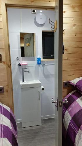 Postel nebo postele na pokoji v ubytování Loch Caroy Pods